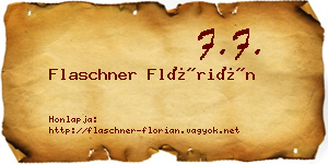 Flaschner Flórián névjegykártya